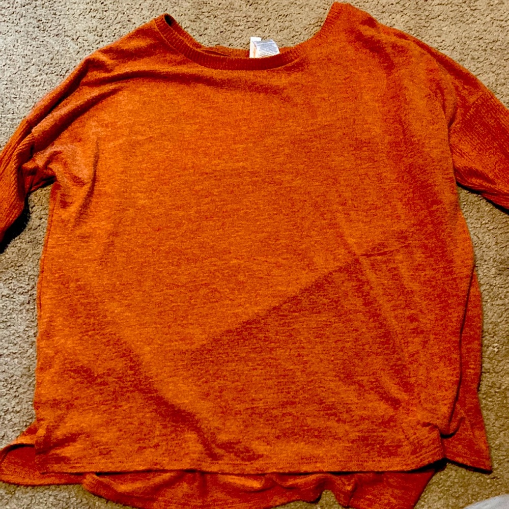 Orange long sleeve shirt